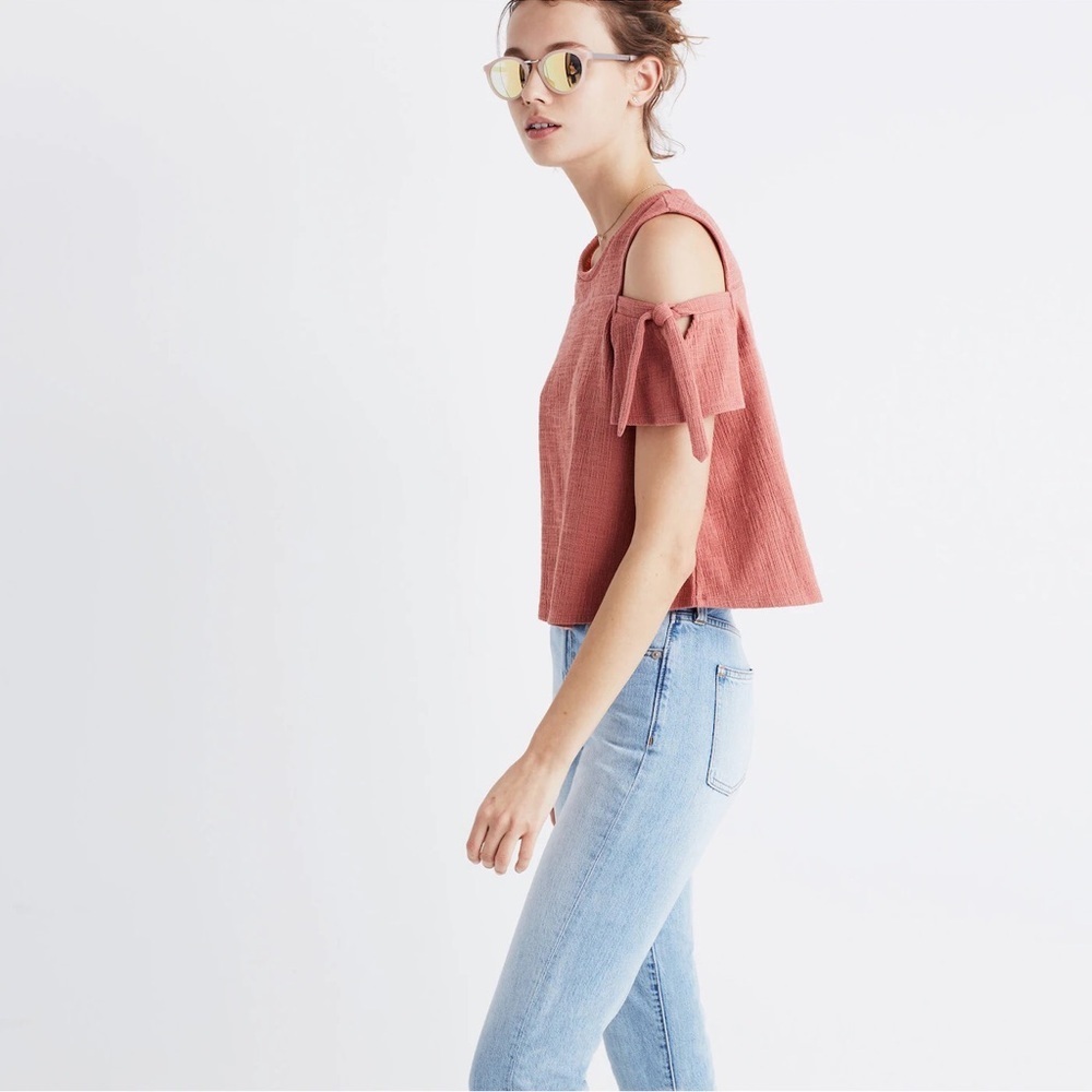 Madewell Women's Cold Shoulder Top - Pink - Picture 3 of 6